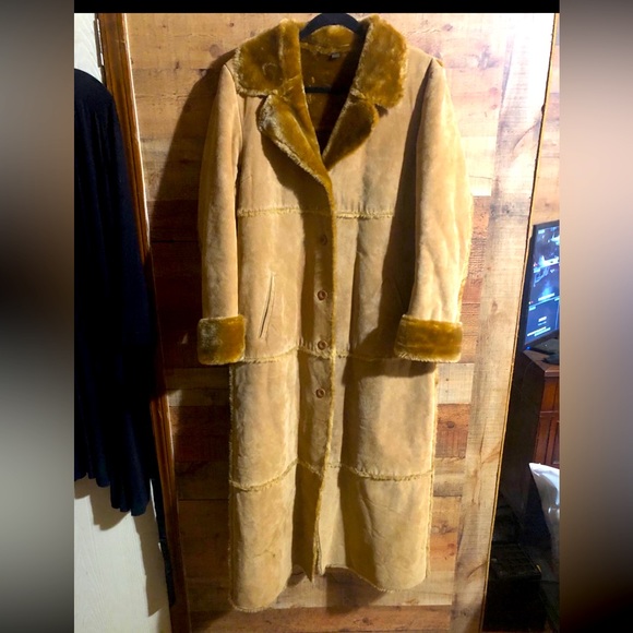 1980s leather shearling vintage coat